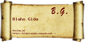 Blaho Gida névjegykártya